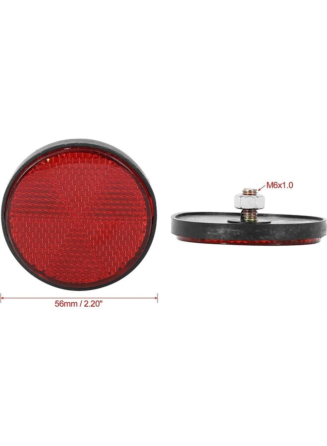 LAMAY Pair Red Plastic Universal Screw Mount Reflective Warning Reflector for Motorcycle Bike - Image 2